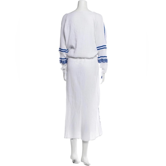 Dodo Bar Or White and Blue Long Dress sz S - Picture 3 of 13